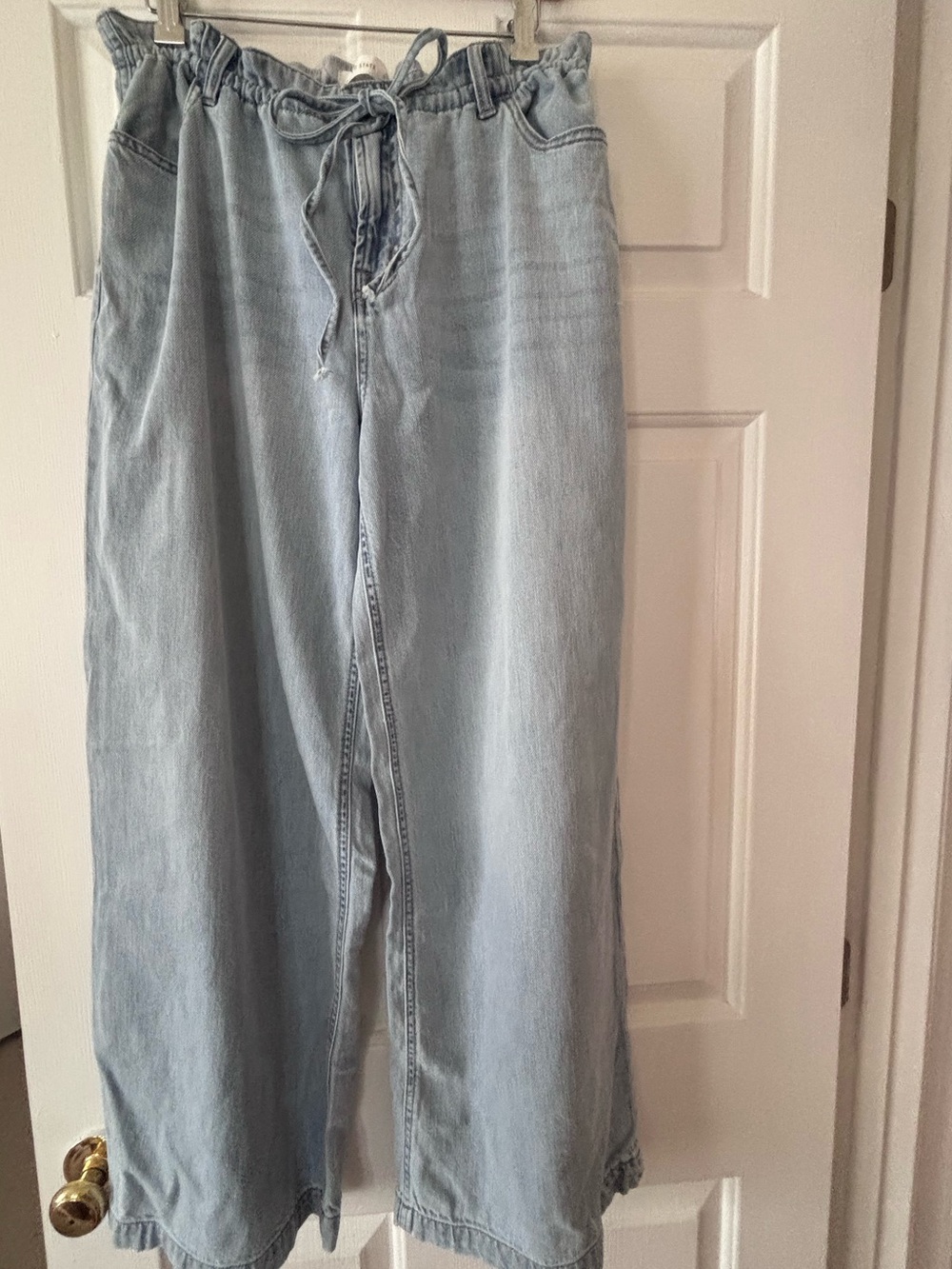New Altar'd State Light Blue Wide Leg Drawstring Jeans size M 70%cotton